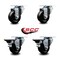 Service Caster 3'' Hard Rubber Wheel Swivel Top Plate Caster Set with 2 Posi Brakes, 4PK SCC-20S314-HRS-2-PLB-2 - alternate 4